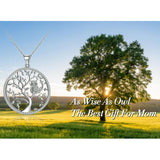 Stylish Retro Tree of Life Owl Bird Statement Pendant Necklace