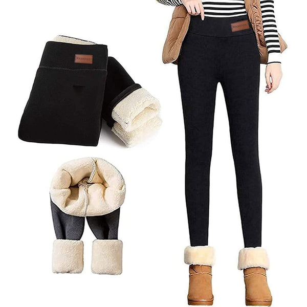 Winter Warm Fleece Lined Extra Thick Brushed Full Length Leggings Slim Fit  Tights Pants - Black - Walmart.com