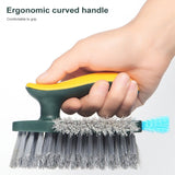 Handheld Tile Grout Cleaner Brush Corner Scrubber with Squeegee