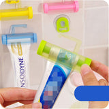 4pcs Home Plastic Toothpaste Tube Squeezer Bath Toothbrush Holder