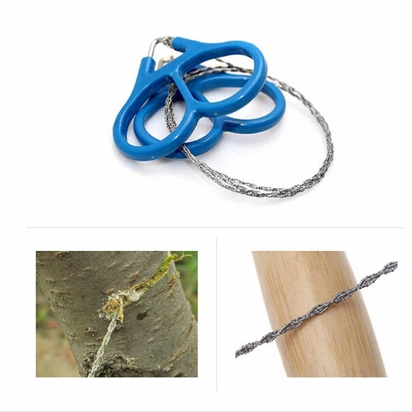 2Pcs Portable Stainless Steel Wire Saw Universal Emergency Travel Survival Tool