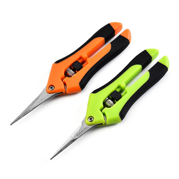 Stainless Steel Micro-Tip Gardening Hand Pruners Trimming Scissors with Straight Blades