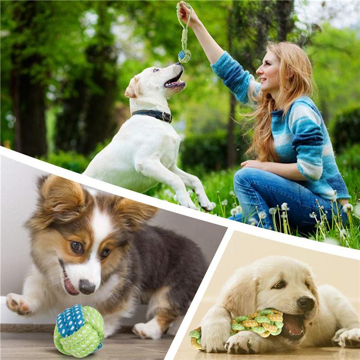 Pet Dogs Cotton Rope Chew Toys for Puppies Teething Clean