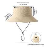 UPF 50+ Sun Fishing Hats Wide Brim Bucket Waterproof  UV Protection