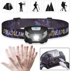 USB Rechargeable Headlights LED Headlamp Flashlight Torch