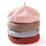 Vintage Solid Wool Slouchy Beret Hat Plain Cap Winter Beanie