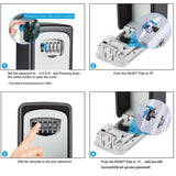 Wall-Mounted Key Lock Box with Four-Digit Combination