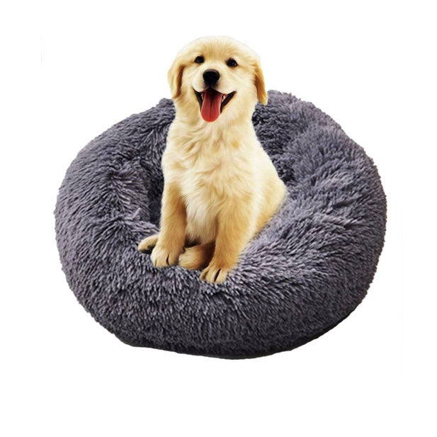 Washable Round Plush Pet Cat Fluffy Warm Bed Cushion