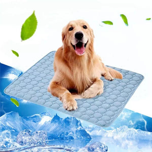 Washable Dog Cooling Mat Ice Silk Pet Self Cooling Pad Blanket
