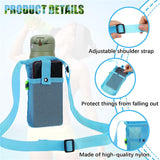Mesh Water Bottle Holder Carrier with Adjustable Shoulder Strap