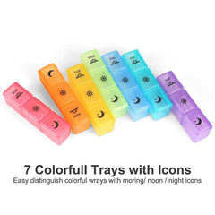 3-Times-A-Day 7 Day Pill Box Large Compartments Weekly Pill Organizer