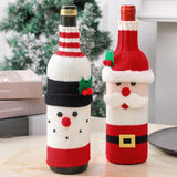 Christmas Knit Sweater Wine Bottle Cap Cover Santa Deer Table Decorations