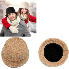 Winter Fuzzy Women Men Warm Teddy Lamb Bucket Hat