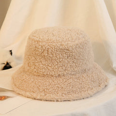 Winter Fuzzy Women Men Warm Teddy Lamb Bucket Hat