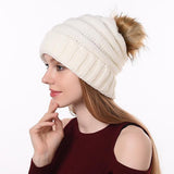 Winter Solid Color Knitted Beanie Hat Warm Caps