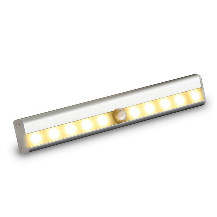 Wireless Motion Sensor 10-LED Night Lights for Closet Stairs Bathroom Steps Battery Operated