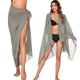 Women Chiffon Long Beach Sarong Tie Wrap Skirt Sexy Bikini Sheer Scarf Bathing Suit Bottom