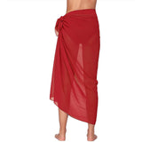 Women Chiffon Long Beach Sarong Tie Wrap Skirt Sexy Bikini Sheer Scarf Bathing Suit Bottom
