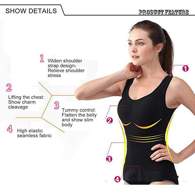 3 Packs Women Cami Shaper Tank Top with Built in Bra Removable – NiceDays  Health