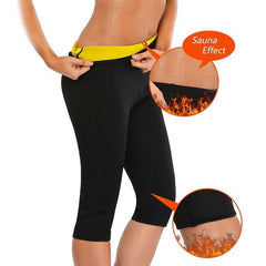 Women Waist Slimming Knee-Length Pants, Thermal Sweat Workout Pants