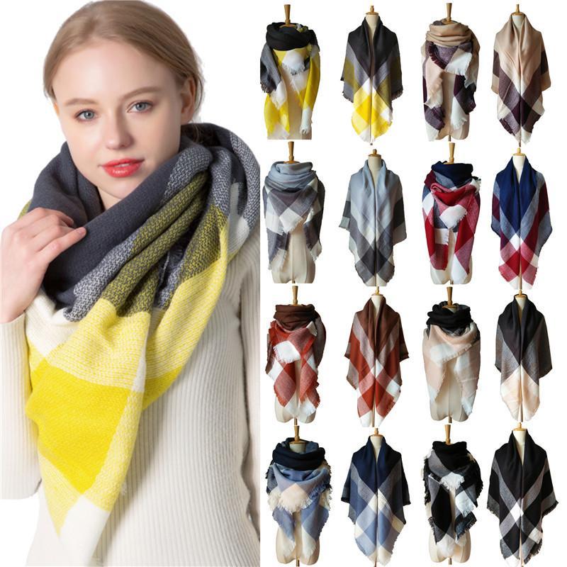 Women's Plaid Blanket Winter Oversized Tartan Scarf