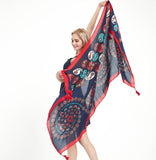 Women's Silk Feeling Scarf Lightweight Sunscreen Wraps Shawls