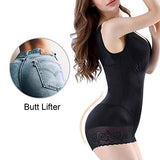 Ultra Tummy Flattening Compression Lace Bodysuit with Built-in Energy Stones