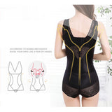 Ultra Tummy Flattening Compression Lace Bodysuit with Built-in Energy Stones