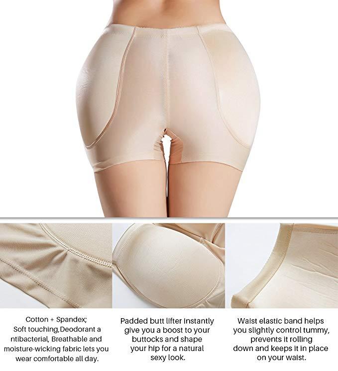 women's padded seamless shapewear panties hip