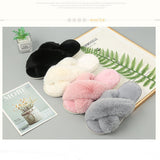 Womens Fuzzy Fluffy Open Toe House Shoes Slippers