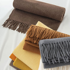 Womens Winter Scarf Solid Color Cashmere Feel Shawl Soft Warm Wraps