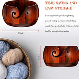 Natural Wood Yarn Holder Bowls for Knitting Indian Rosewood Yarn