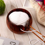 Natural Wood Yarn Holder Bowls for Knitting Indian Rosewood Yarn