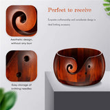 Natural Wood Yarn Holder Bowls for Knitting Indian Rosewood Yarn