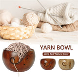 Natural Wood Yarn Holder Bowls for Knitting Indian Rosewood Yarn