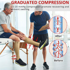 Zipper Open Toe Compression Socks Stockings for Men Women