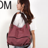 Fashion Top Handle Convertible Canvas Tote Crossbody Bag Handbags