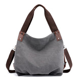 Fashion Top Handle Convertible Canvas Tote Crossbody Bag Handbags