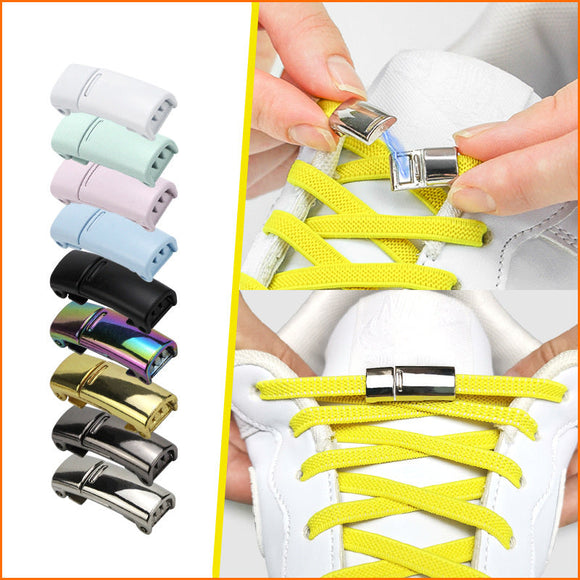 Metal Laces Shoelace Magnetic Buckle Lock Shoes Accessories Kits