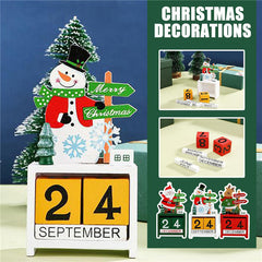 Christmas Wooden Countdown Advent Calendar for Home Office Decoration