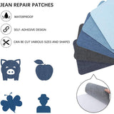 Denim Fabric Iron on Patches for Clothing Jeans Jacket DIY Repair Decor