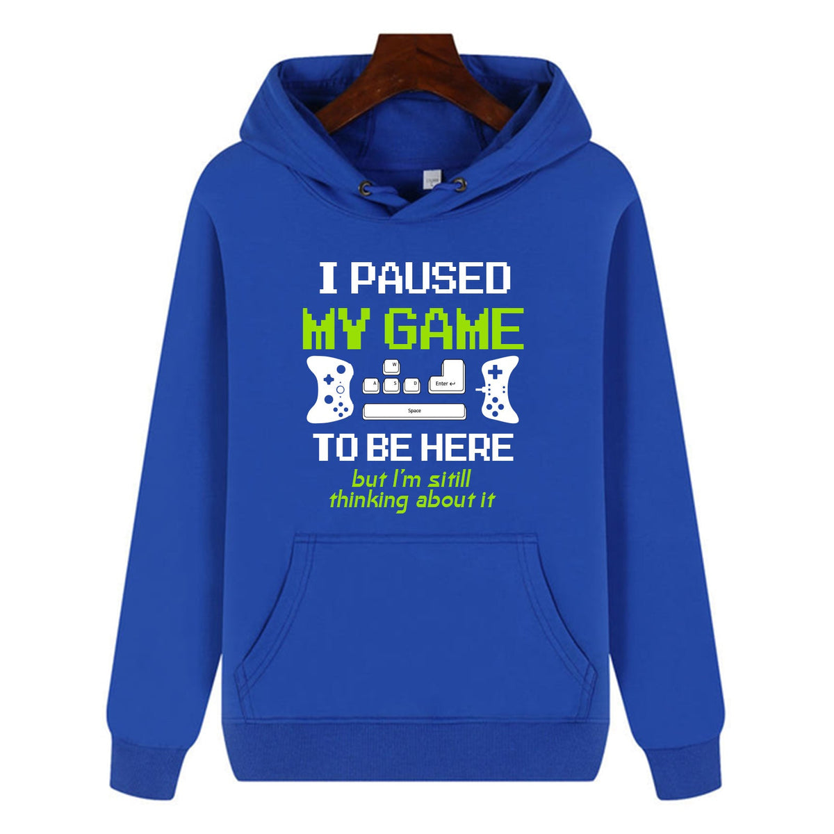 Oversized Sports Hoodie I PAUSED MY GAME TO BE HERE Hooded Sweatshirt