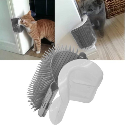 Pet Cat Self Groomer Hair Removal Brush Comb Wall Corner Massage