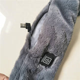 Electric Heated USB Neck Heat Pad Fluffy Fur Collar Cozy Shawl Scarf
