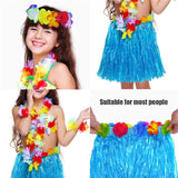 Hawaiian Grass Skirt Flower Hula Lei Garland Fancy Dress Costume