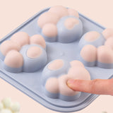 Cat Paw Shape Ice Cube Maker Tray Silicone DIY Homemade Popsicle Mold with Lid