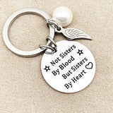 Not Sisters By Blood But Sisters By Heart Keychain