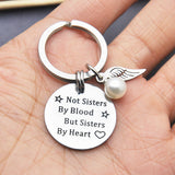 Not Sisters By Blood But Sisters By Heart Keychain