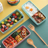 3-In-1 Compartment Bento Lunch Box Meal Prep Containers