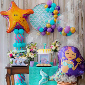 Mermaid Aluminum Foil Balloons Birthday Party Supplies Decorations